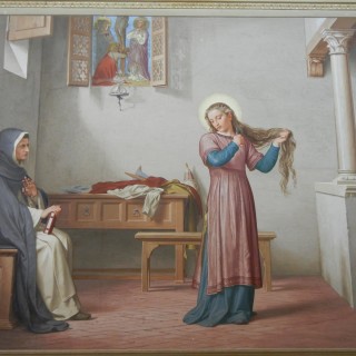 St Catherine of Siena cuts hair (1)